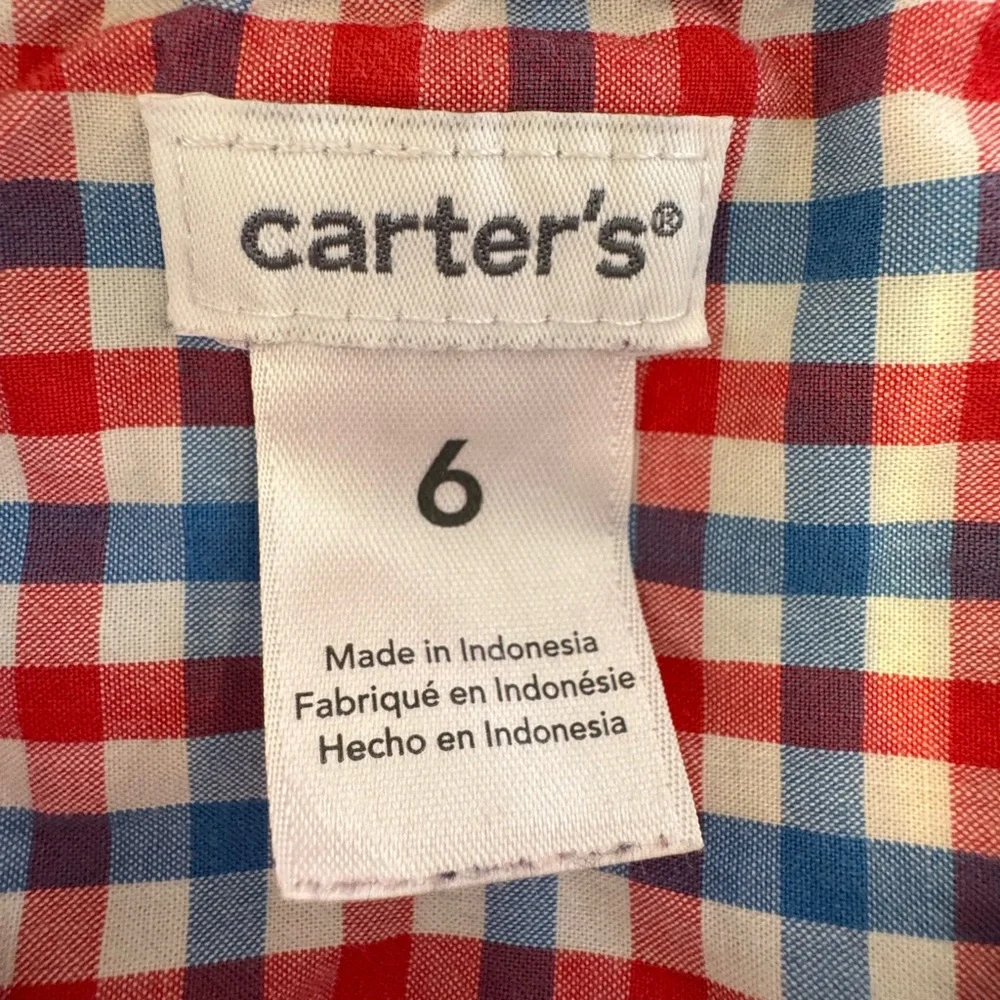 Carter's Red, White, and Blue Checkered Button-Down Shirt